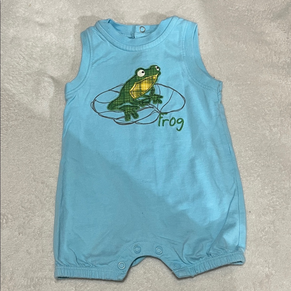 5/$30 Joe Fresh Blue Frog Baby Romper